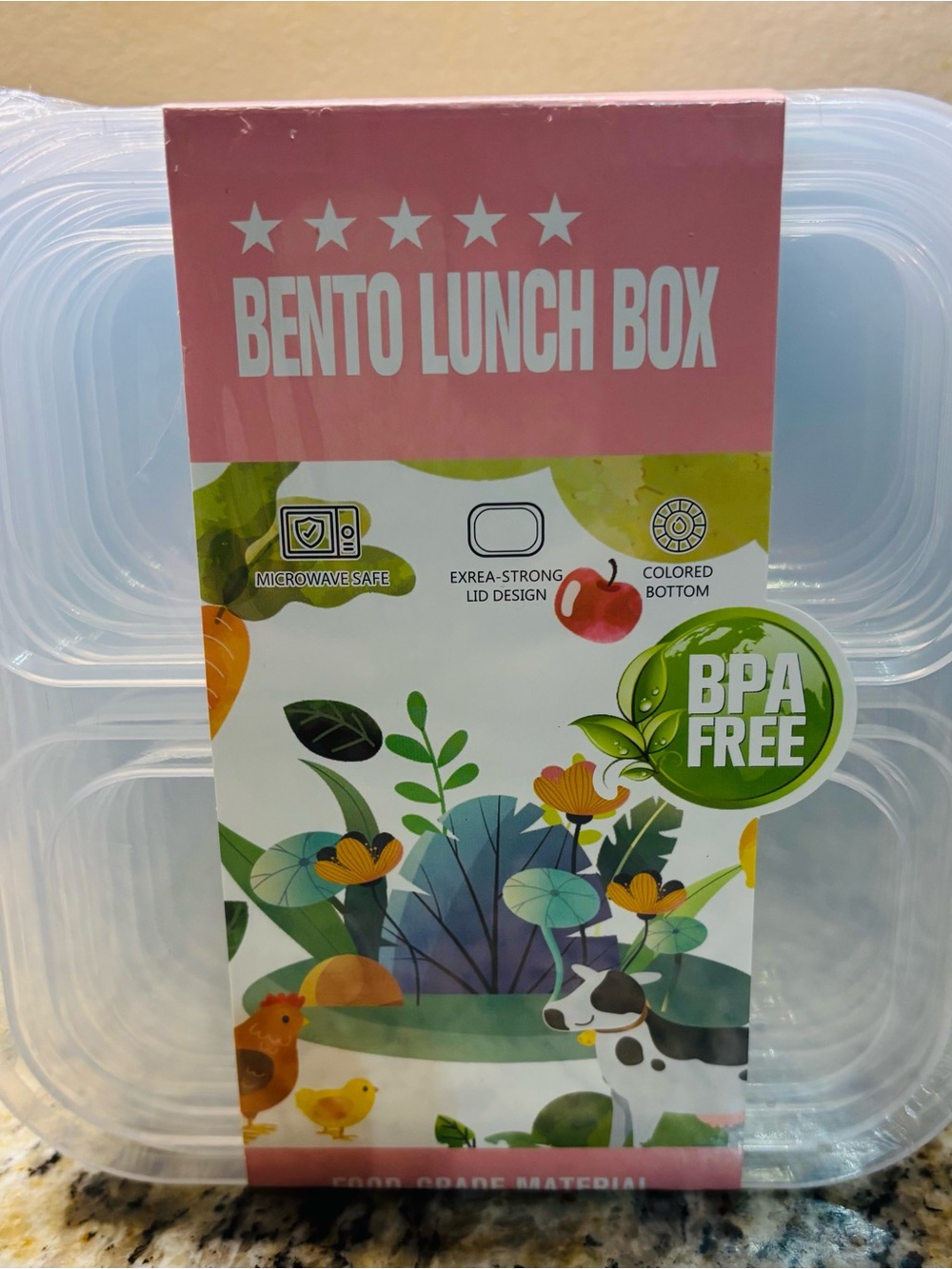 14pc BPA FREE Assorted Colors Bento Lunch Box - Picture 2 of 7